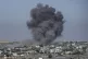 Smoke rises following an Israeli airstrike in Rafah, Gaza St