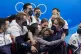 Madison Chock and Evan Bates, of the United States, reacts a
