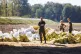 Polish soldiers reinforce the banks of the Oder River in Brz