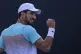 Hady Habib of Lebanon reacts after winning a point against B