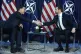 United States Vice-President JD Vance, right, shakes hands w