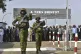 Ivorian troops take part in a ceremony marking the handover 