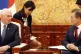 US Vice President Mike Pence (left) speaks with South Korean