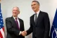 US Defence Secretary James Mattis (left) and Nato secretary-