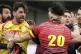 Players scuffle at the end of the Rugby Europe Championship 