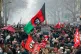 Demonstrators march in the streets of Paris