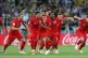 England players celebrate after beating Colombia and advanci