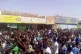 People chant slogans during a demonstration in Kordofan, Sud