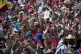 Supporters of Venezuela's President Nicolas Maduro raise the
