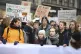 Swedish climate activist Greta Thunberg (front with white ca