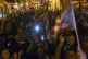 People celebrate outside the governor's mansion La Fortaleza
