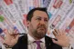 Opposition far-right leader Matteo Salvini gestures during p