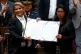Bolivia's interim President Jeanine Anez (left) and Presiden