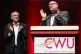 Dave Ward (right) alongside Jeremy Corbyn
