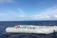 The remains of an inflatable rubber dinghy that was carrying
