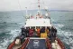 Sea Eye's crew on board the Alan Kurdi heads towards the Lib