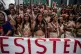 Waorani tribe march through the Pastaza province capital El 