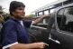 Former Bolivia's President Evo Morales points to a bullet ho