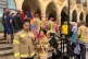 Firefighters held a rally outside a meeting of Northamptonsh