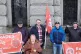 Chris Davies and Yvonne Nolan protest their removal as a can