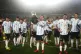 Argentina's Lionel Messi (centre) holds the Copa America tro