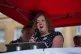 Fran Heathcote speaks during a protest organised by the Rail