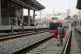 A child walks down the tracks at Larissis train station in A
