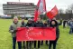 Unite Community activists outside the Clyde Hotel in Erskine