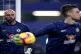 Chelsea goalkeeper Willy Caballero looks on at goalkeeper Ke