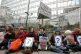 Protesters blockade New Scotland Yard in 2011 demanding a ju
