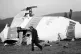 The wrecked nose section of the Pan-Am Boeing 747 in Lockerb