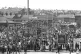 A mass rally of striking miners in Mansfield, Nottinghamshir