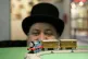 An actor portraying the ‘fat controller’ watches Thomas 