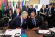 Charles Windsor speaks with Gaston Browne, the Prime Ministe