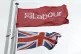 Labour flag with union jack behind