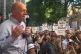 Matt Wrack speaks at a protest in Westminster, London demand