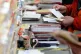 Workers sort cards and letters at the Royal Mail Peterboroug