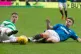 Celtic's Mikael Lustig (left) and Rangers Declan John (right