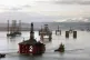 Oil rigs in the North Sea 