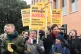 Lecturers and students protest outside Cambridge University