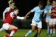 Manchester City’s Nikita Parris gets away from Arsenal’s