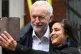 A woman takes a selfie with Jeremy Corbyn 