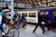 Passengers and a Northern train at Newcastle upon Tyne railw