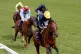 Crystal Ocean ridden by Jockey Ryan Lee Moore (front) on the