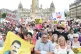 Demonstrators in George Square, Glasgow, for the Scotland Un