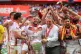 TASTE OF SUCCESS: Catalan Dragons’ celebrate Challenge Cup