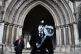 A spycops campaigner outside the High Court