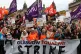 Strikers outside Glasgow Council's city chambers for a mass 