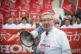 Unite general secretary Len McCluskey joins workers from the