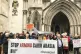 Campaigners outside the Royal Courts of Justice, London ahea